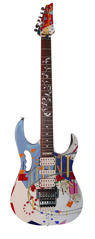 TASEG . ESMALTE SOBRE GUITARRA ELECTRICA. 99,06 X 30,48 X 05,08 cm.
